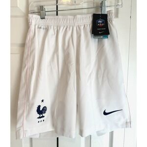 NEW Nike France National Football FFF White Lined Soccer Shorts Men's Size S